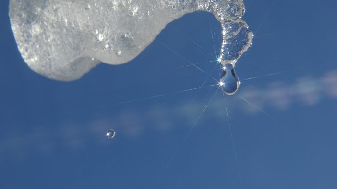 gota de agua descongelandose